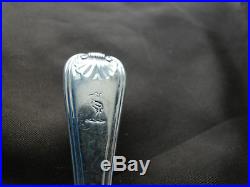 Old English & Thread Pattern Pair Salt Spoon- Crested Sterling London 1831