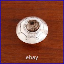 Old Pawn Native American Sterling Silver Salt Cellar Traditional Stamp Work