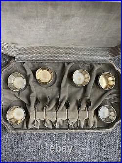 Original Boxed Set/6 Antique Webster Sterling Salt Cellars & Salt Spoons