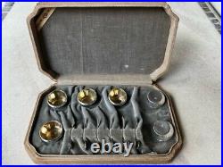 Original Boxed Set/6 Antique Webster Sterling Silver Salt Cellars & Salt Spoons