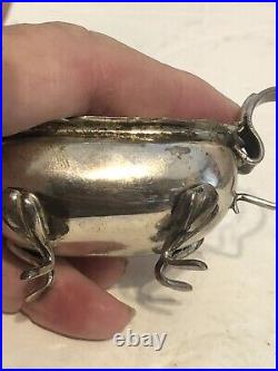 Ornate Antique Continental. 800 Solid Silver Rare Salt Cellar With Spoon