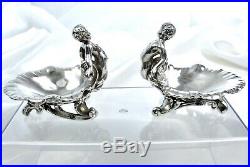 Outstanding Pair of Salt Cellar in French Sterling Silver § in shape of Putti