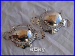 PAIR OF ANTIQUE ENGLISH STERLING SILVER SALT CELLARS, 19th CENTURY
