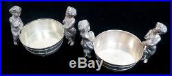 PAIR OF OUTSTANDING ANTIQUE GORHAM STERLING SILVER OPEN SALTS WITH PUTTI
