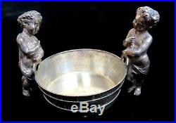 PAIR OF OUTSTANDING ANTIQUE GORHAM STERLING SILVER OPEN SALTS WITH PUTTI