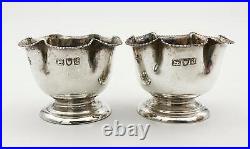 PAIR SALT CELLARS STERLING SILVER VICTORIAN London 1896 Horace Woodward & Co