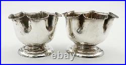 PAIR SALT CELLARS STERLING SILVER VICTORIAN London 1896 Horace Woodward & Co