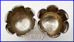 PAIR SALT CELLARS STERLING SILVER VICTORIAN London 1896 Horace Woodward & Co