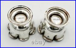 PAIR SALT CELLARS STERLING SILVER VICTORIAN London 1896 Horace Woodward & Co