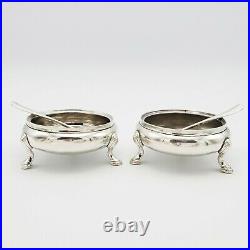 Pair 18th C Dutch Sterling First Standard Open Salts 1789 French Occupation