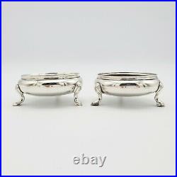 Pair 18th C Dutch Sterling First Standard Open Salts 1789 French Occupation