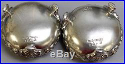 Pair (2) Hand Chased Repousse Sterling Silver Stieff Salts withGold Wash