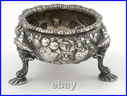 Pair American Sterling Repousse CHINOISERIE Open SALTS H & D