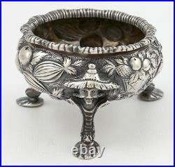 Pair American Sterling Repousse CHINOISERIE Open SALTS H & D