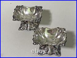 Pair Antique 19th Century Austrian 800 Silver Salt Cellars