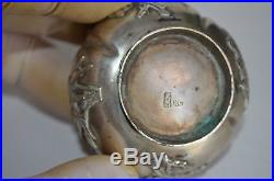 Pair Antique Chinese Export Silver Salt Cellars Great Gift