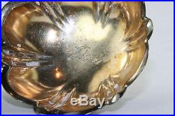 Pair Antique Footed Sterling Silver Salt Dish Cellar Julia Gold Wash Inside