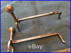 Pair Antique Sterling Silver Gorham Andirons Knives Rests Rare
