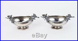 Pair Doves on Olive Branch Gorham American Coin Silver Figural Salts Circa 1860