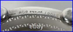 Pair Gorham A9035 Sterling Silver Cobalt Glass Oval Footed Salt Cellars Bowls