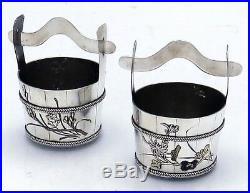 Pair JAPANESE Silver MIXED METALS Aesthetic Open Salts