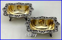 Pair Large GORHAM Sterling Silver Footed Open SALTS