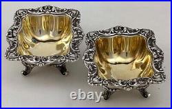 Pair Large GORHAM Sterling Silver Footed Open SALTS