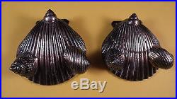 Pair Of Carl Schon Sterling Silver Overlay Shell Open Salts