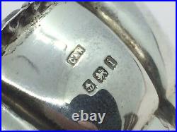 Pair Of Edwardian Antique Silver Salt Cellars With Spoons In Fitted Case 1908
