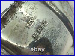 Pair Of Edwardian Antique Silver Salt Cellars With Spoons In Fitted Case 1908