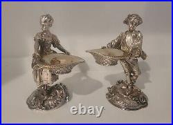 Pair Of Elkington & Co. Figural Silver Salts