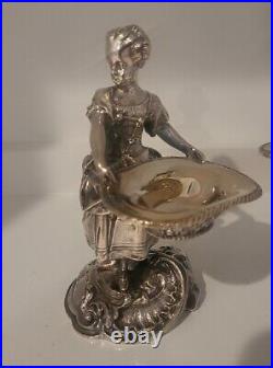 Pair Of Elkington & Co. Figural Silver Salts