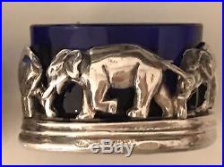 Pair Of Sterling Silver Elephant Salt Cellars Made For Verdura By Belfiore Italy