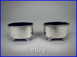 Pair Of Sterling Silver Salt Cellars by Stokes & Ireland, Chester, 1919