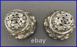 Pair Of Stieff Repousse Sterling Silver Salt & Pepper Shakers #10 No Monogram