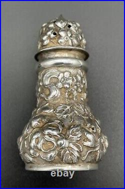 Pair Of Stieff Repousse Sterling Silver Salt & Pepper Shakers #10 No Monogram