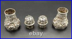 Pair Of Stieff Repousse Sterling Silver Salt & Pepper Shakers #10 No Monogram