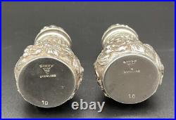 Pair Of Stieff Repousse Sterling Silver Salt & Pepper Shakers #10 No Monogram