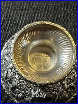 Pair Of Tiffany & Co Sterling Silver Repousse Salt Cellar 102 Grams. ML