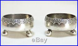 Pair Tiffany Sterling Silver Ball Footed Salt Cellars