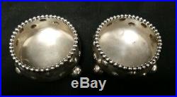 Pair Tiffany and Co Sterling Silver Salt Cellars Dip Bead #3246M3165 and M7416