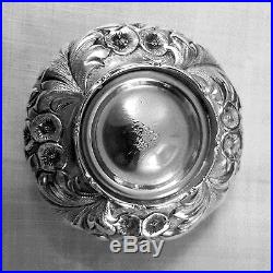 Pair Whiting repousse master open salts or nut dishes 3552A sterling NO mono