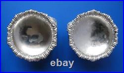 Pair of 1931 CRICHTON & Co. Ltd. Sterling Silver Open SALT CELLARS withLion Heads