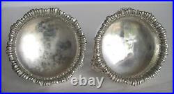 Pair of 1931 CRICHTON & Co. Ltd. Sterling Silver Open SALT CELLARS withLion Heads