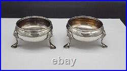 Pair of ANTIQUE 1787 LONDON STERLING SILVER MASTER SALT CELLARS, 116 grams