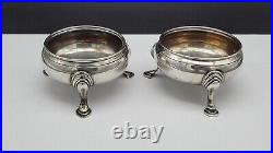 Pair of ANTIQUE 1787 LONDON STERLING SILVER MASTER SALT CELLARS, 116 grams