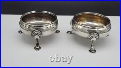 Pair of ANTIQUE 1787 LONDON STERLING SILVER MASTER SALT CELLARS, 116 grams