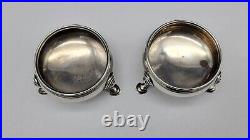 Pair of ANTIQUE 1787 LONDON STERLING SILVER MASTER SALT CELLARS, 116 grams