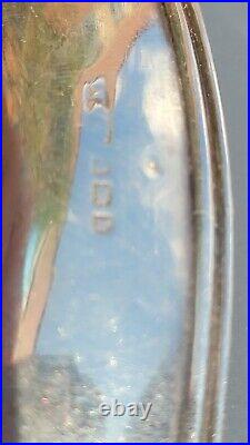 Pair of Adie & Lovekin Sterling Silver Salt Cellars Birmingham 1907 w blue glass