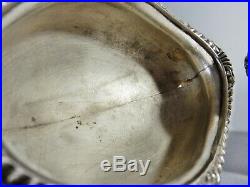 Pair of Antique Edwardian 1907 Sterling Solid Silver Salt Dish Pot Cellar Bowls